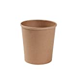 BIOZOYG Vasos de Cartón Kraft para Comida Vasos Bio Marrón Los Vasos Compostables para Llevar Vasos de Helado de Papel Los 25 Vasos Desechables Biodegradables 400ml